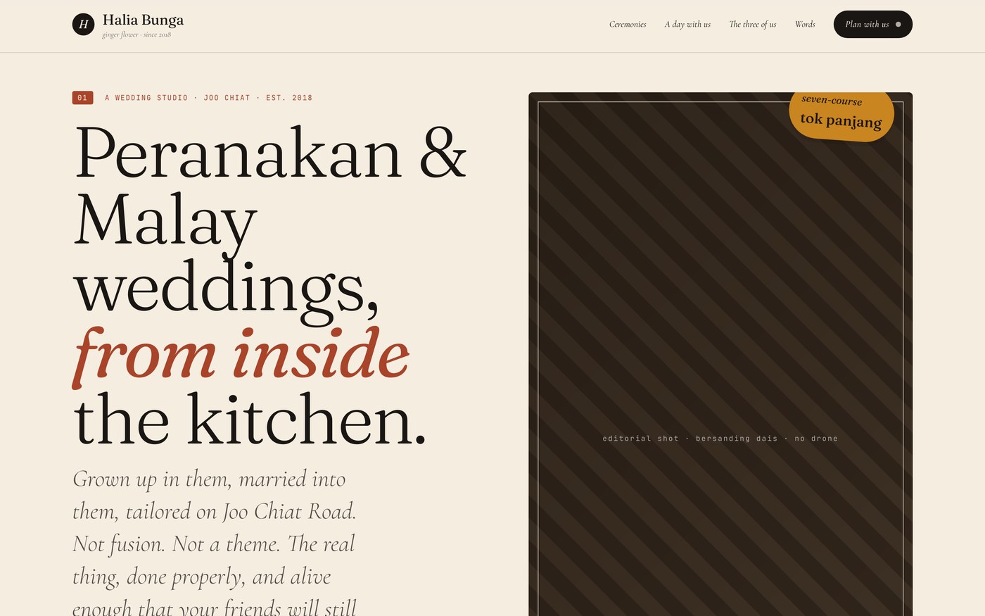 Halia Bunga website, built by Katalyst Labs