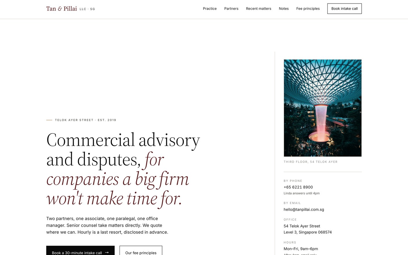 Tan & Pillai LLC website, built by Katalyst Labs